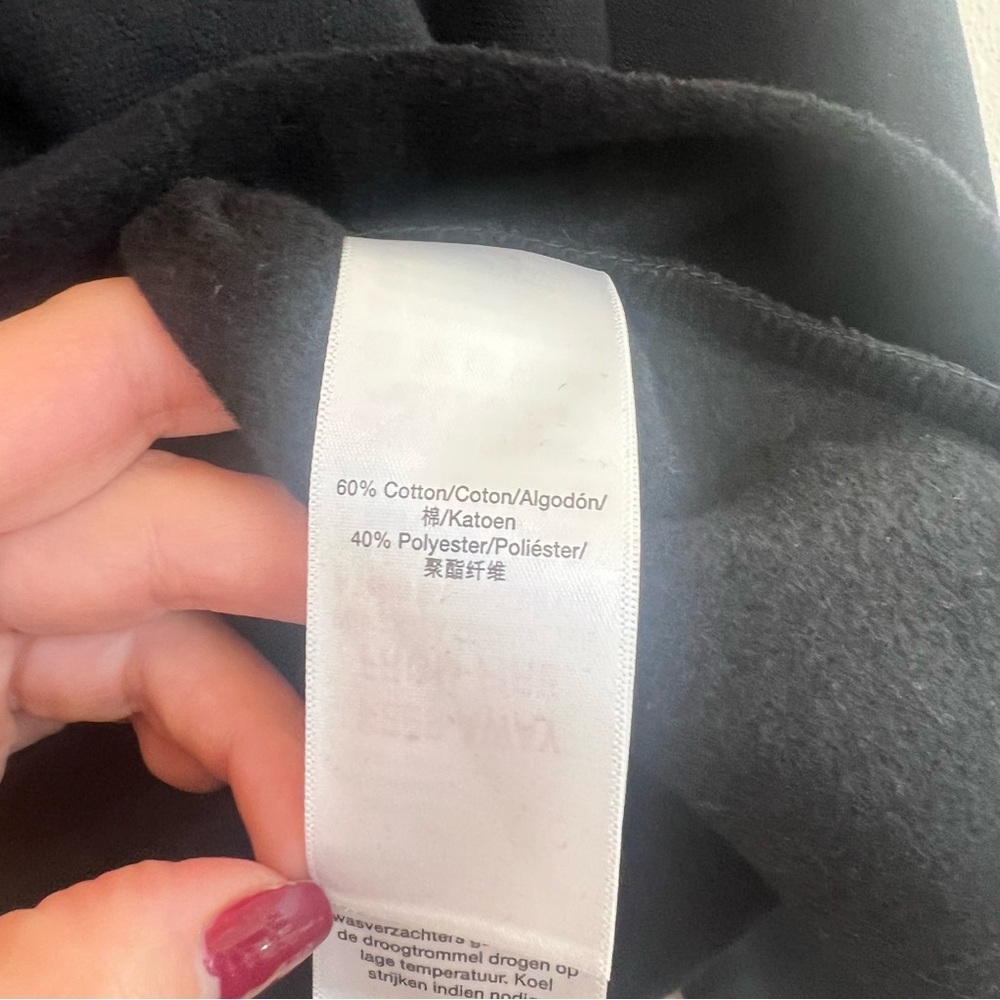 DKNY Sport Metallic Logo Crop Black Fleece Women’s Sweatshirt Size Large NWT - Picture 9 of 11